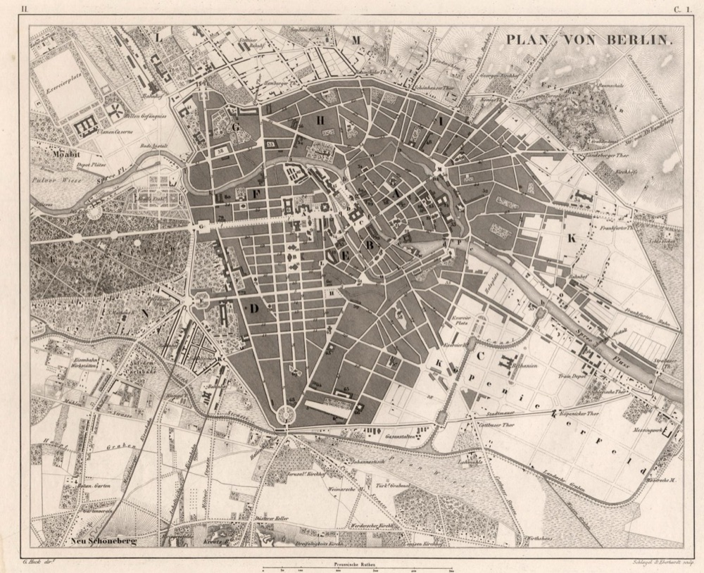 Plan of Berlin, about 1850
