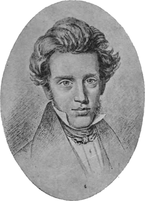 Contemporary portrait drawing of Søren Kierkegaard
