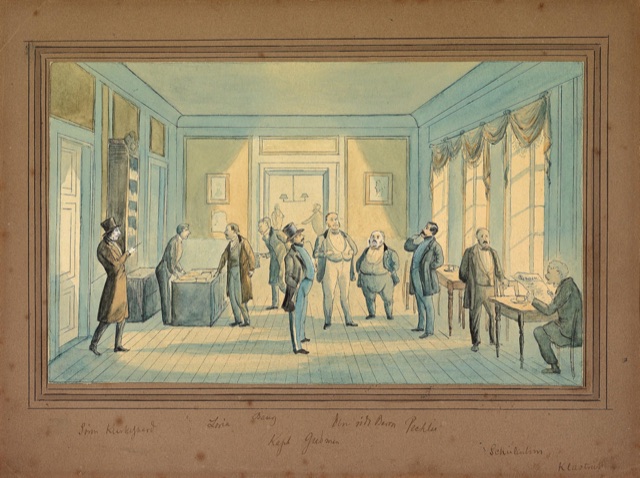 Kierkegaard in a Copenhagen salon, by Peter Christian Klæstrup