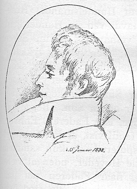 Kierkegaard in 1838, drawn by Niels Christian Kierkegaard