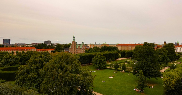 King's Garden and Rosenborg Castle seen across the treetops